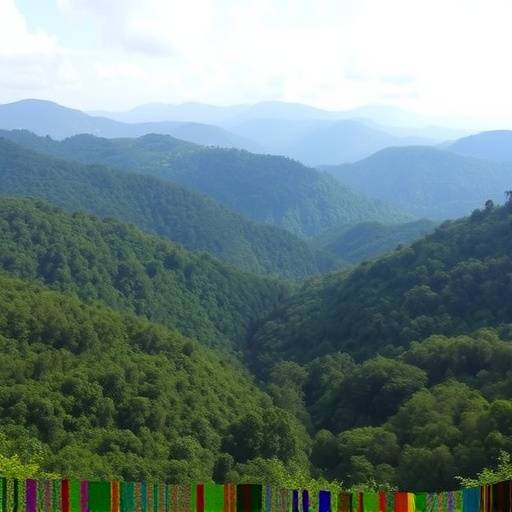 Panoramic view of Bwindi Impenetrable National Park, Uganda, showcasing the dense forest and mountainous terrain