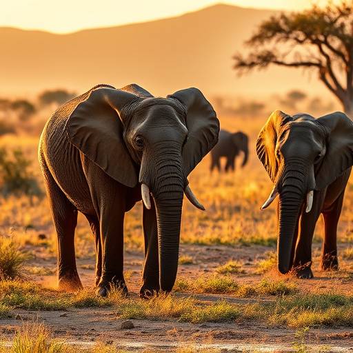 Queen Elizabeth National Park with elephants grazing on the savanna